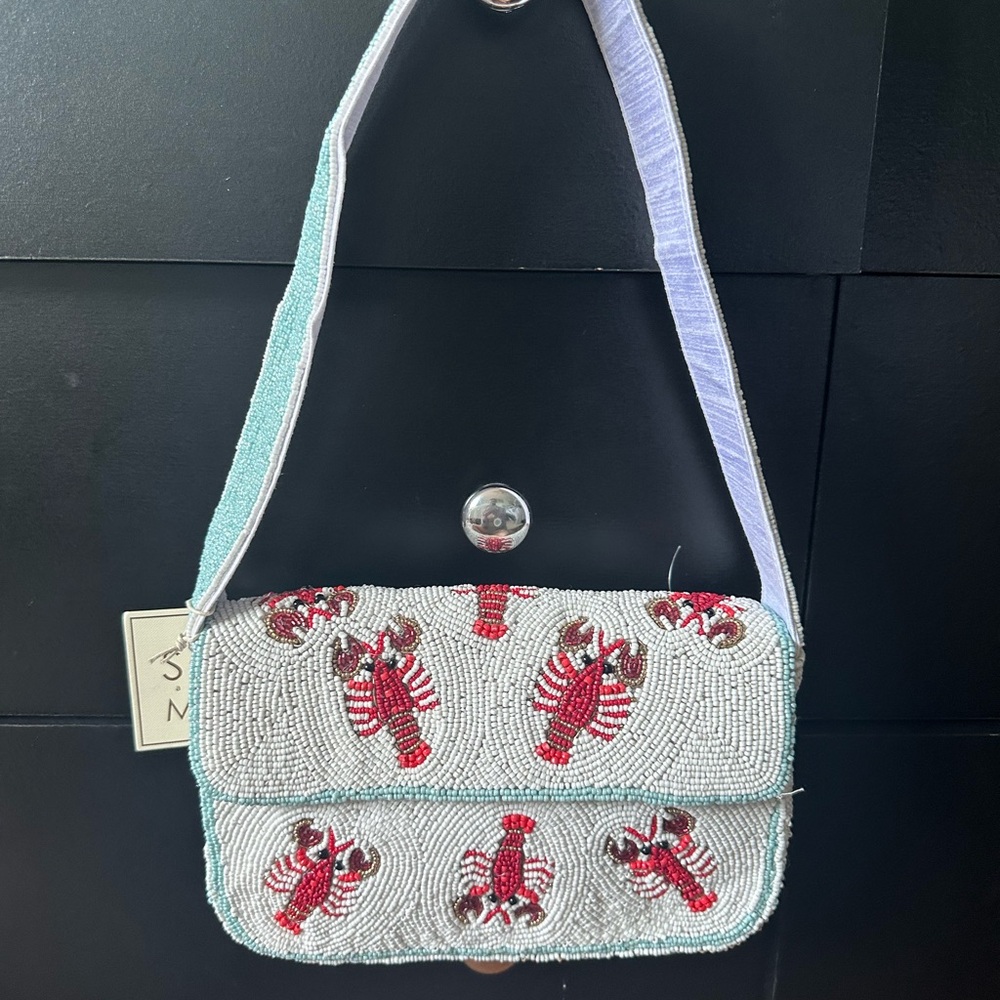 Viral Beaded Lobster Design Shoulder Bag